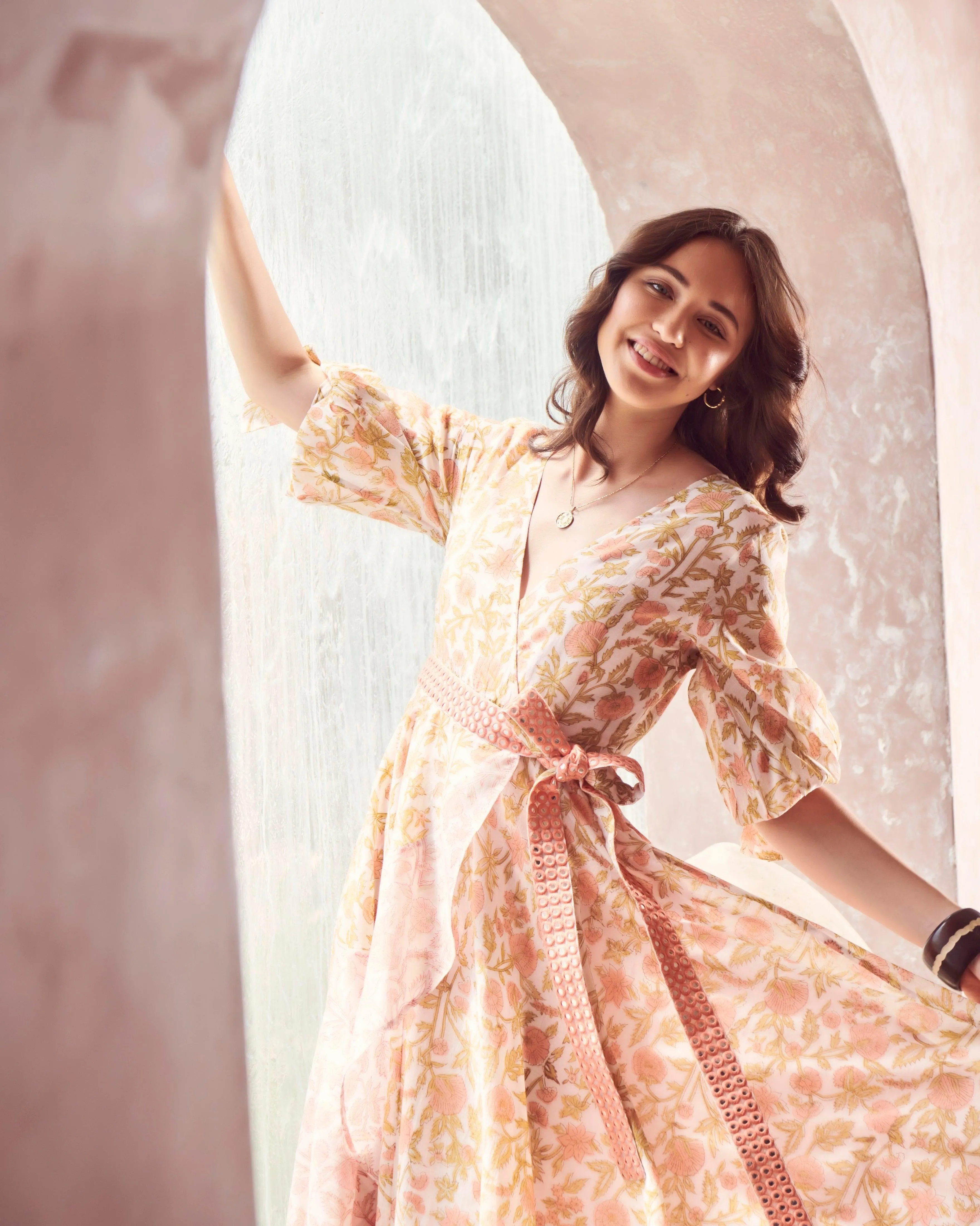 Marigold Long Wrap Dress