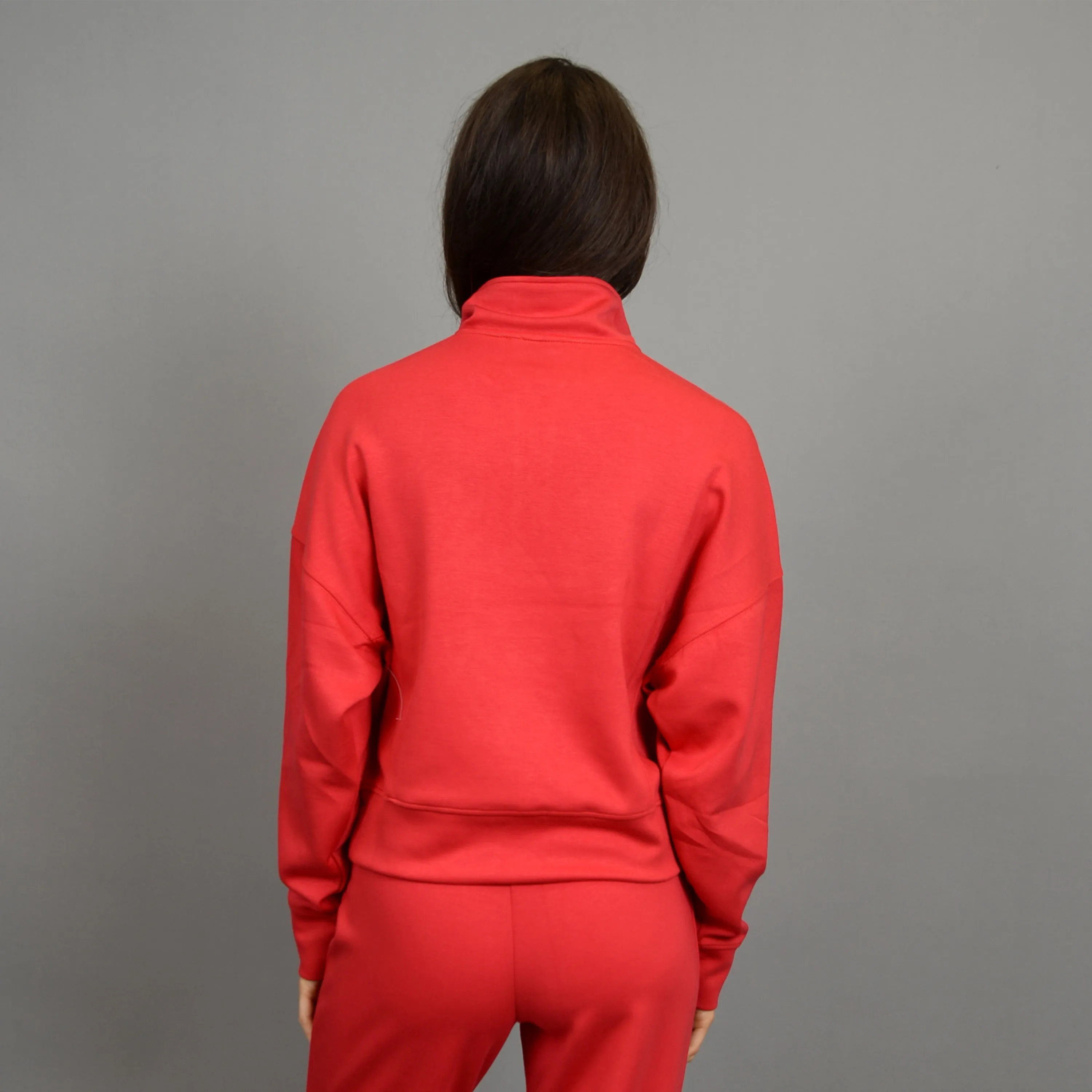 MARILYN HALF ZIP SWEATER - CHERRY RED