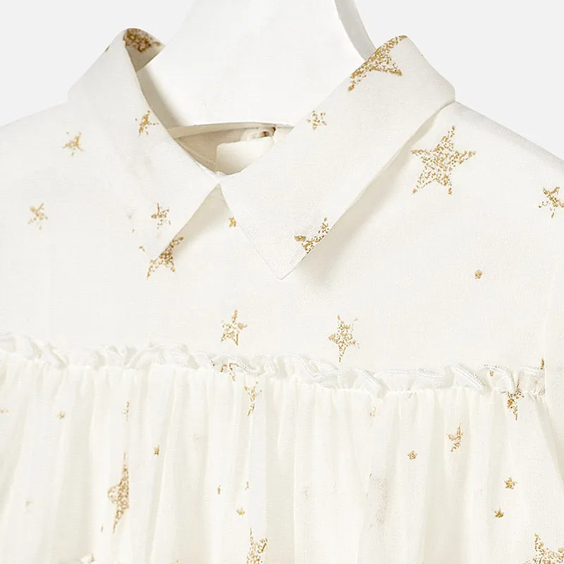 Mayoral Star Print Chiffon Blouse