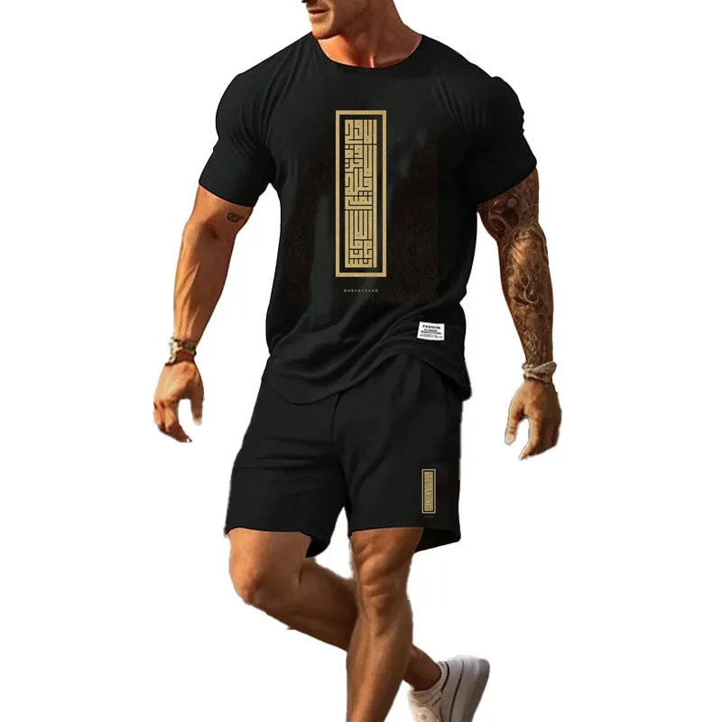 Men's Breathable Quick-drying T-shirt Set 78675349YM