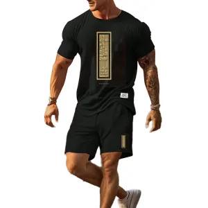 Men's Breathable Quick-drying T-shirt Set 78675349YM