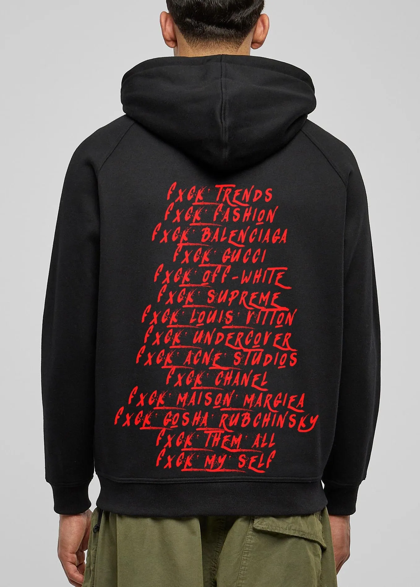 Men's Hoodie FxCK All Brands !