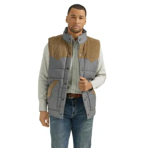 Men's Wrangler® Dark Gray Mixed Puffer Vest 112353406