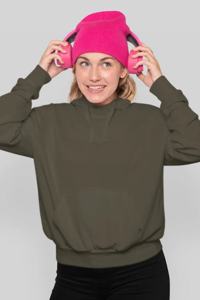 Olive Green Hoodie for women