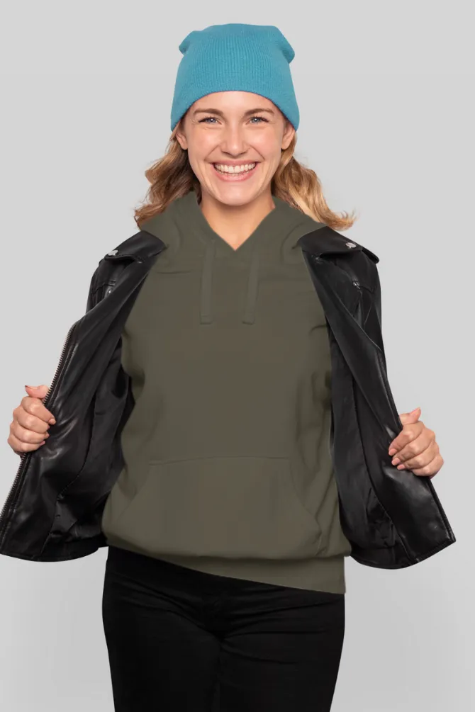 Olive Green Hoodie for women