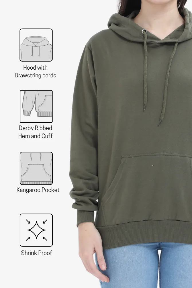 Olive Green Hoodie for women
