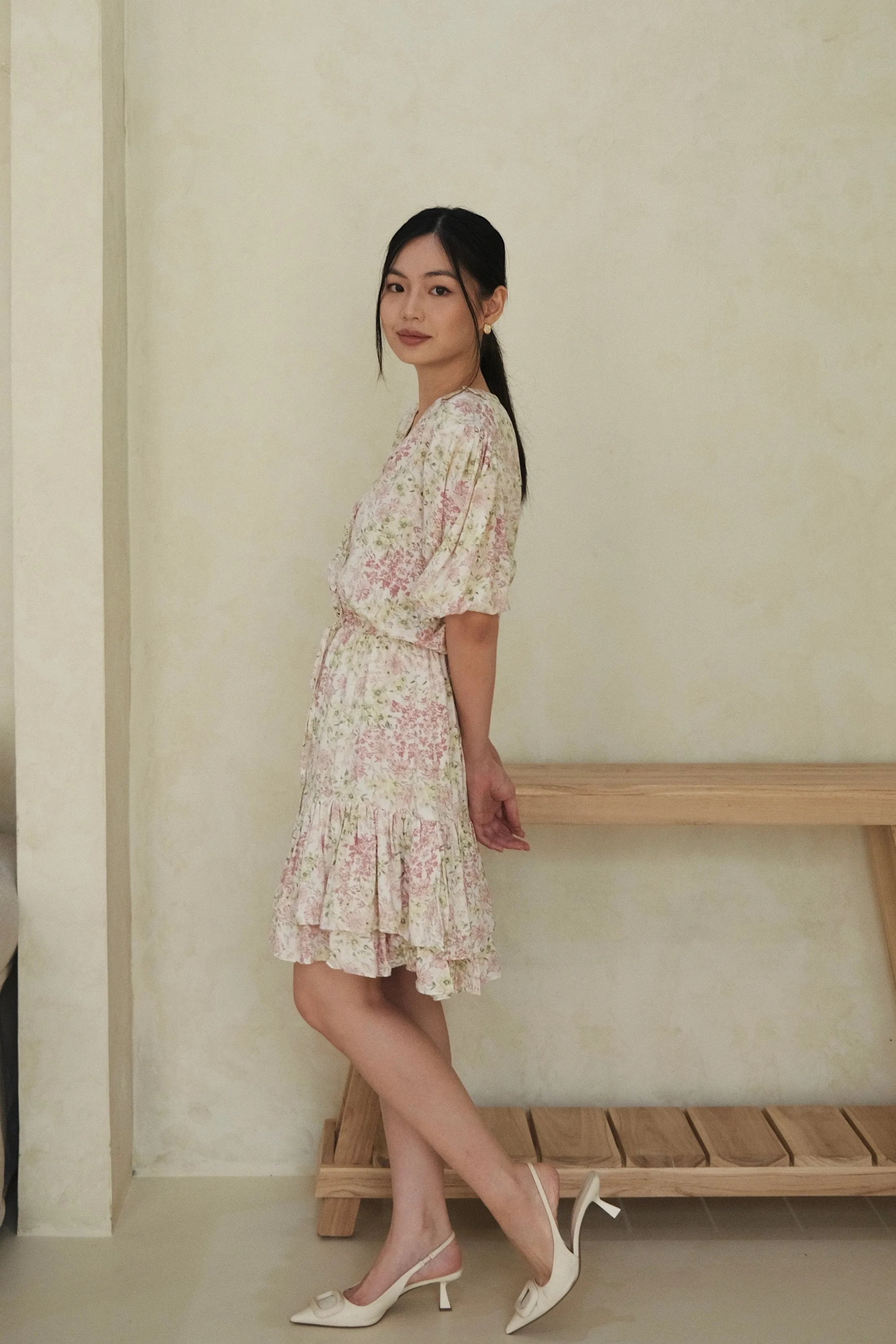 Phoebe Mini Dress Floral Pink