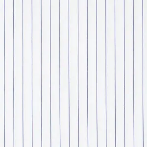 pinstripe cotton blend stretch shirting - white/navy