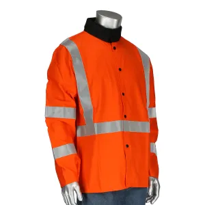 PIP Ironcat Hi-Vis FR Treated 100% Cotton Sateen Jacket - Orange