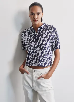 POLO WITH KNITTED ALLOVER LOGO