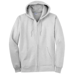 Port & Company Men's Ash Ultimate Full Zip Hooded Sweatshirt