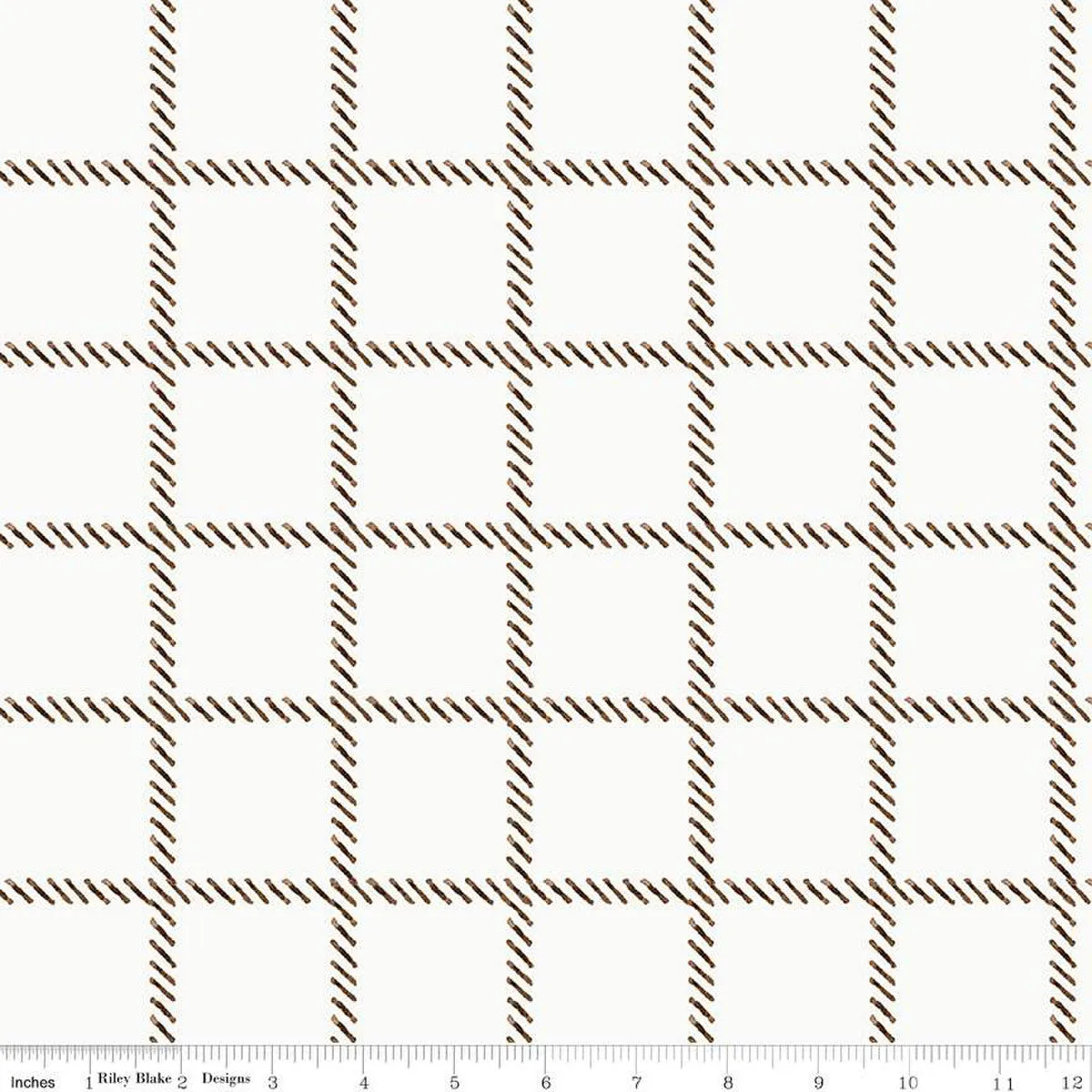 "She Who Sews" Home Decor Windowpane Plaid Off White from Janet Wecker-Frisch for Riley Blake