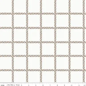 "She Who Sews" Home Decor Windowpane Plaid Off White from Janet Wecker-Frisch for Riley Blake
