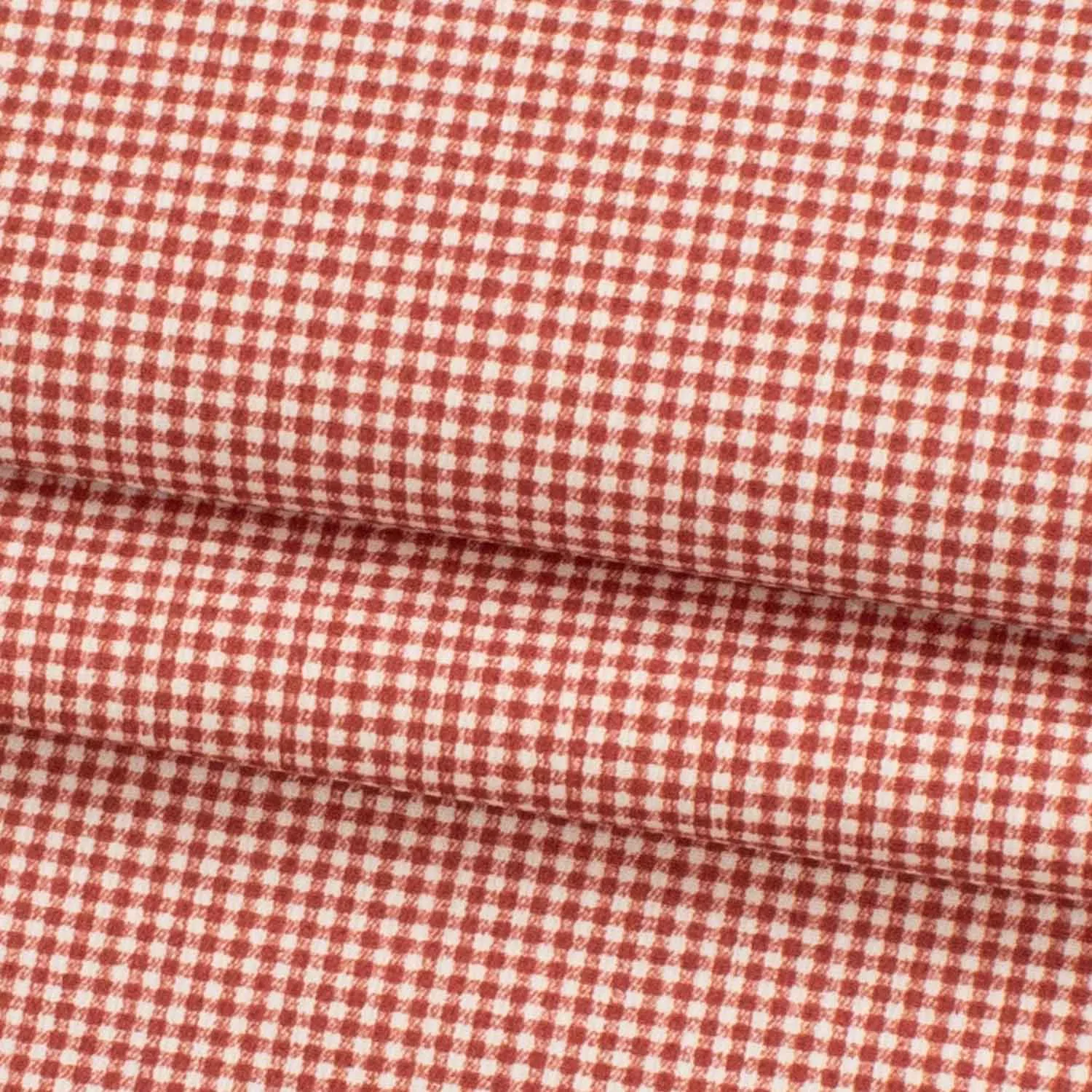 Red Micro Check Duck Canvas Cotton 280CM Wide