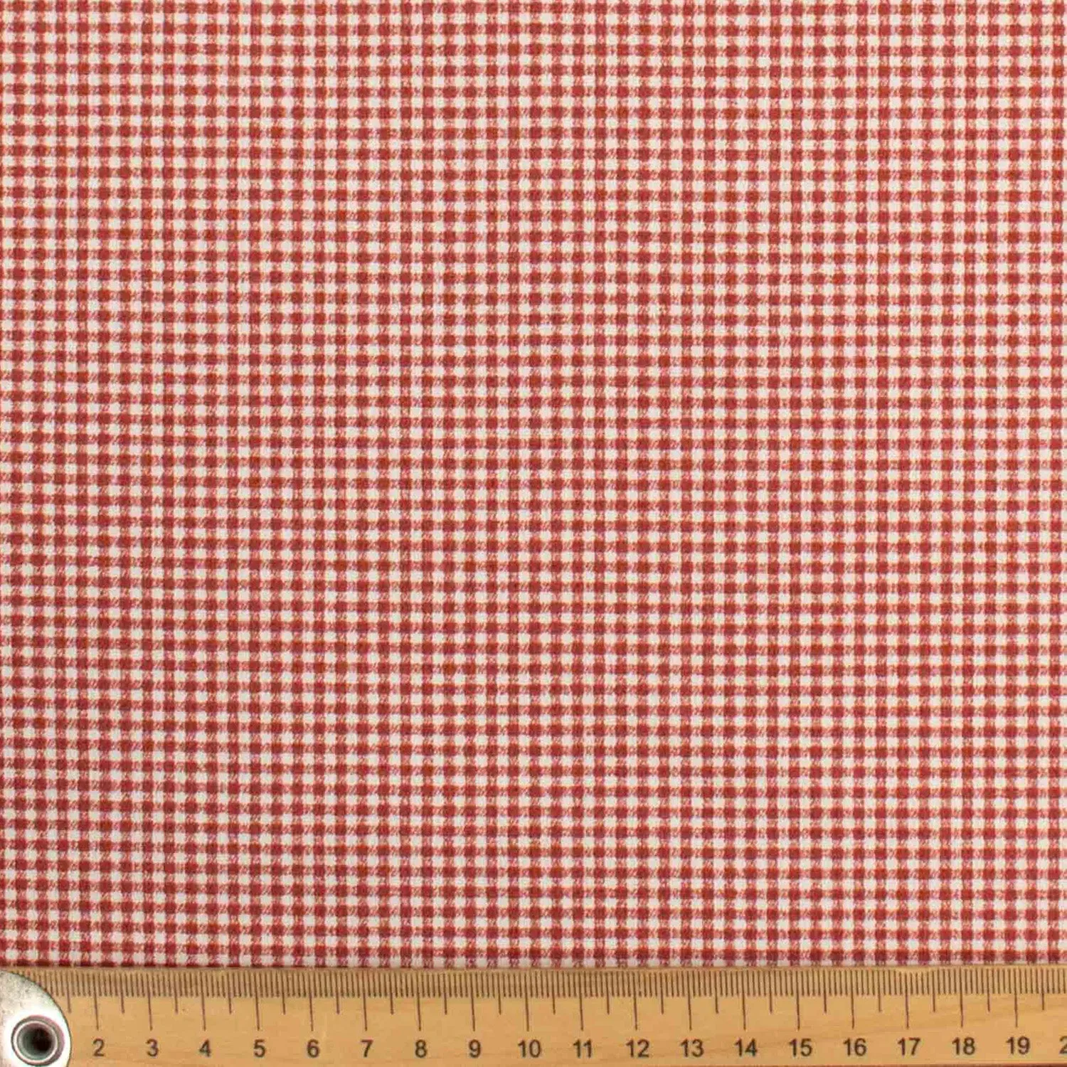 Red Micro Check Duck Canvas Cotton 280CM Wide