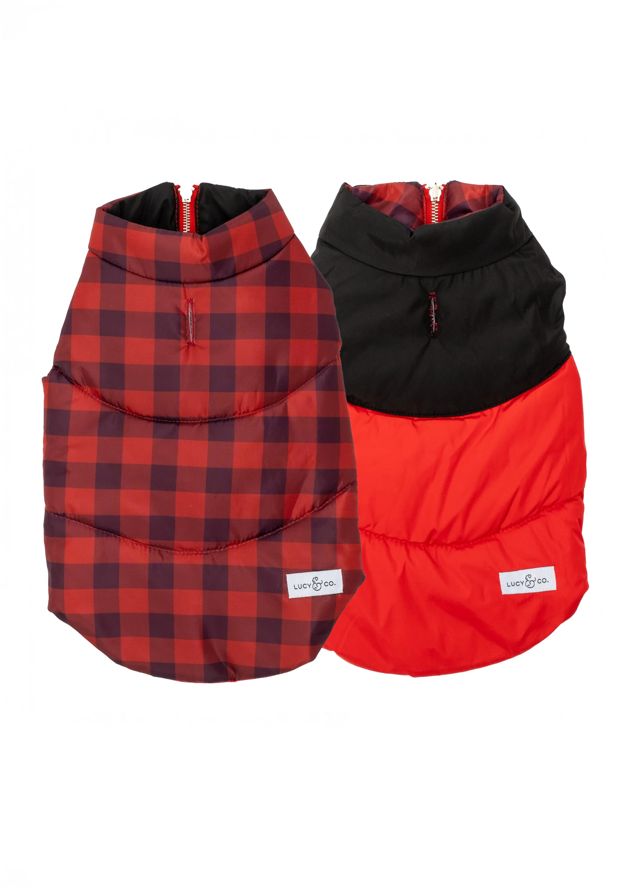 Reversible Puffer Vest - Holly Jolly