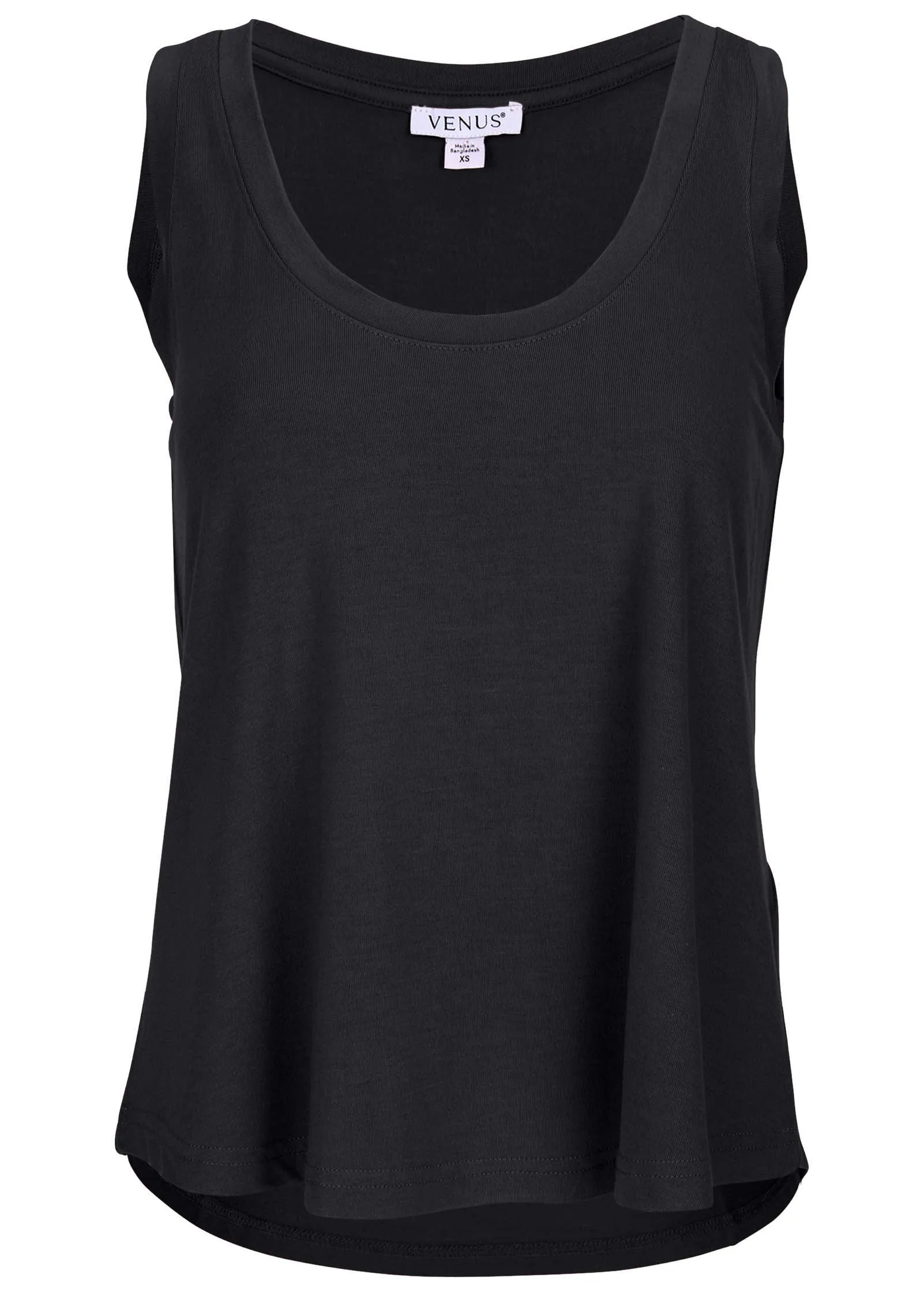 Scoop Neck Tank - Black