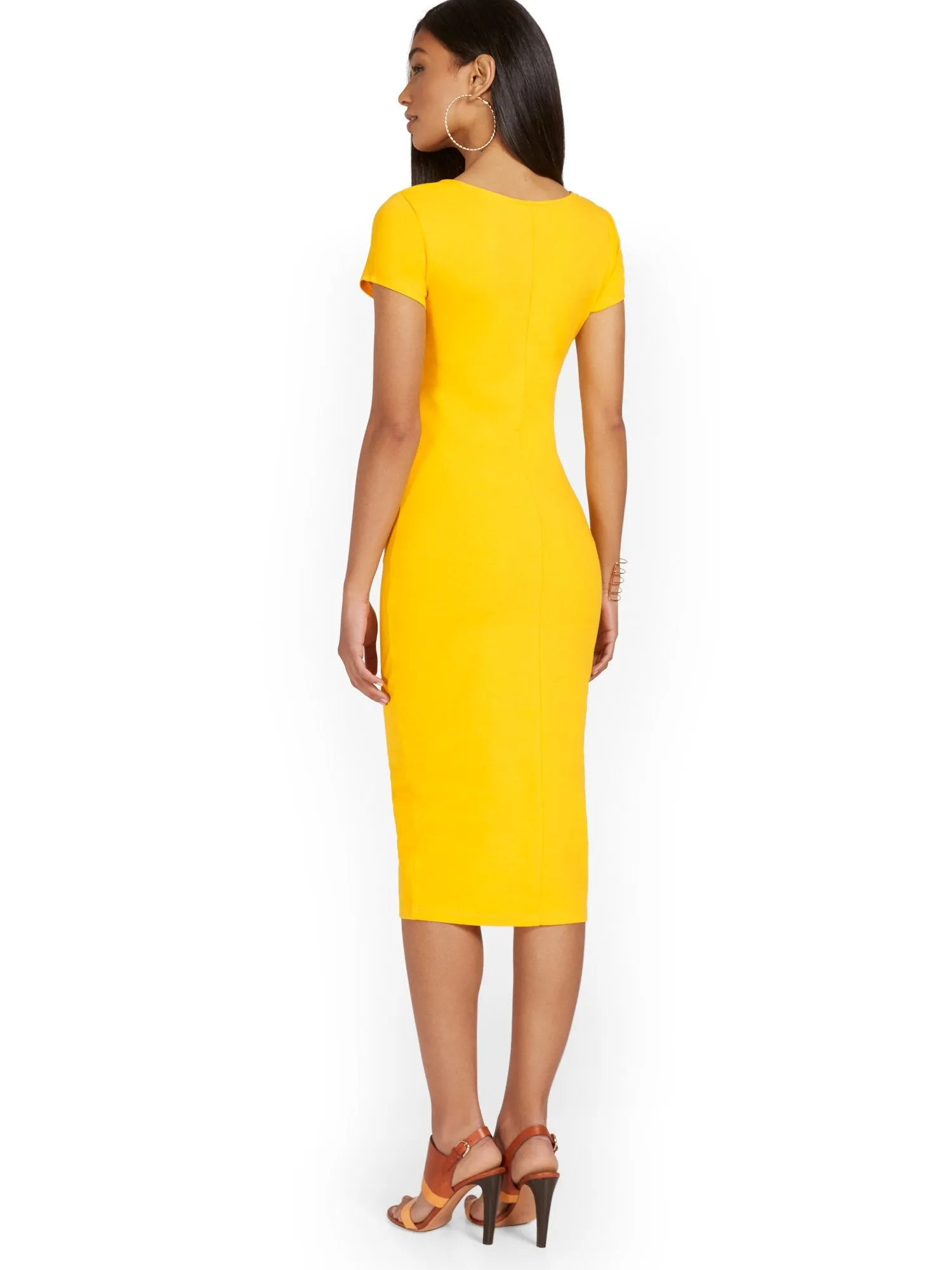 Scoopneck Cap-Sleeve Midi Dress - Everyday Collection