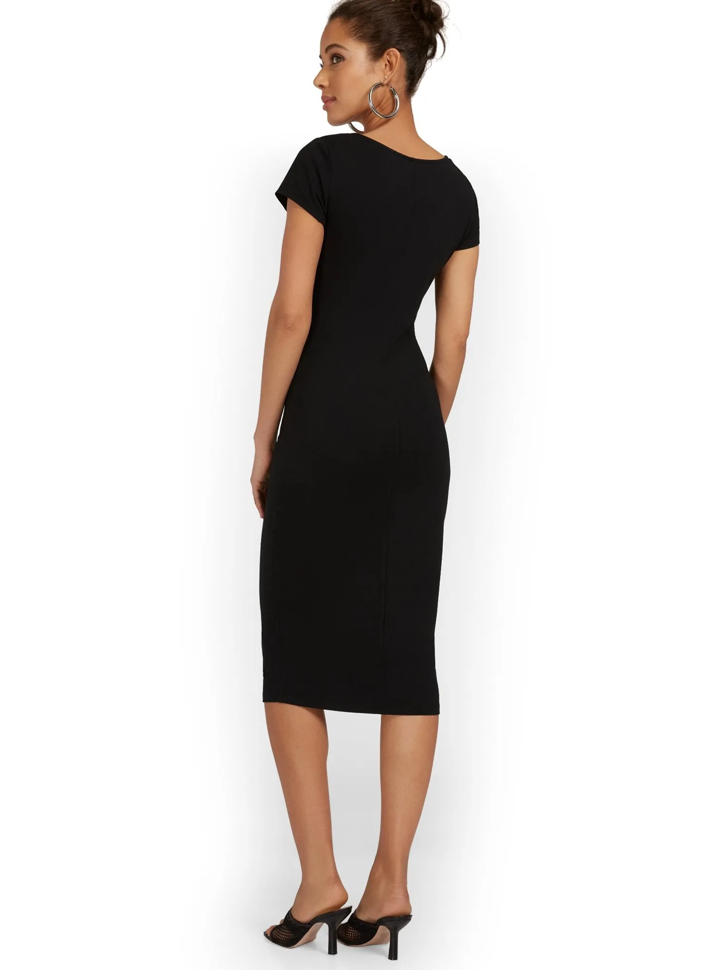 Scoopneck Cap-Sleeve Midi Dress - Everyday Collection