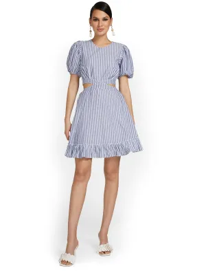 Striped Cut-Out Flare Dress - Lily & Cali