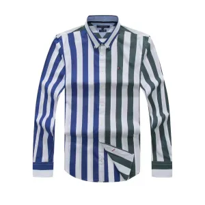 Tommy Hilfiger Trio Colored Bold Stripe Designed Long Sleeve Shirt