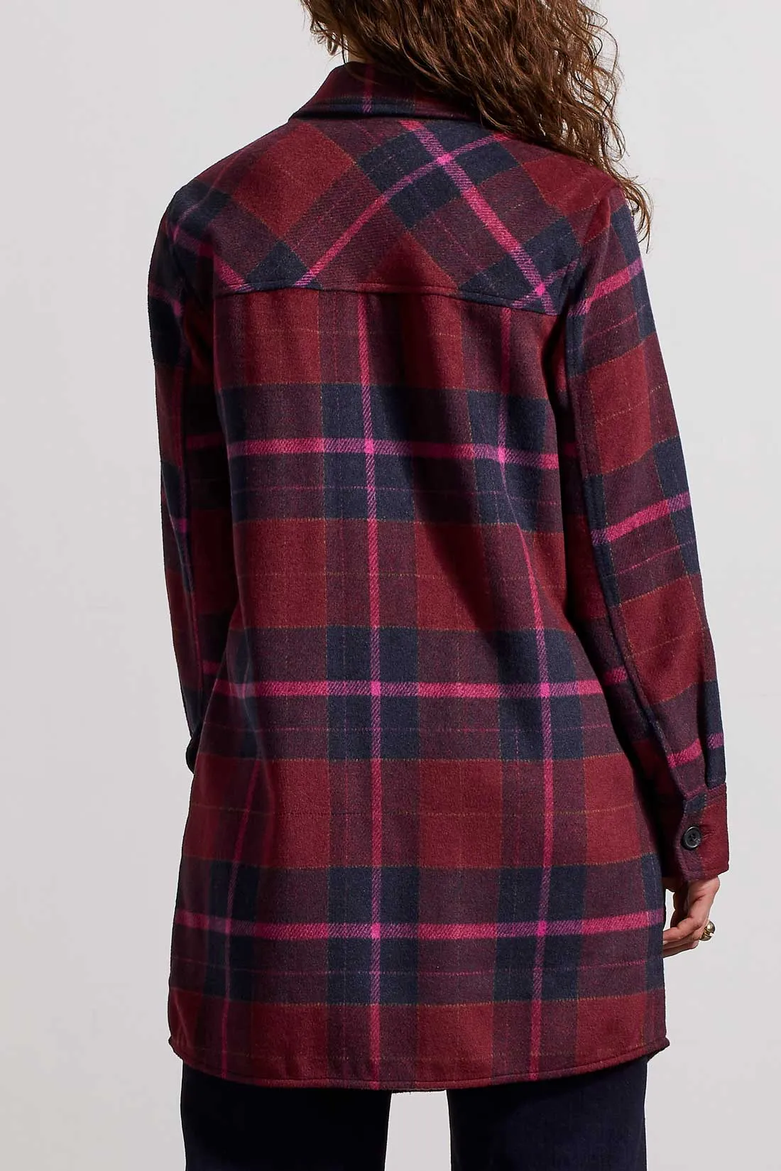 Tribal Long Plaid Shacket