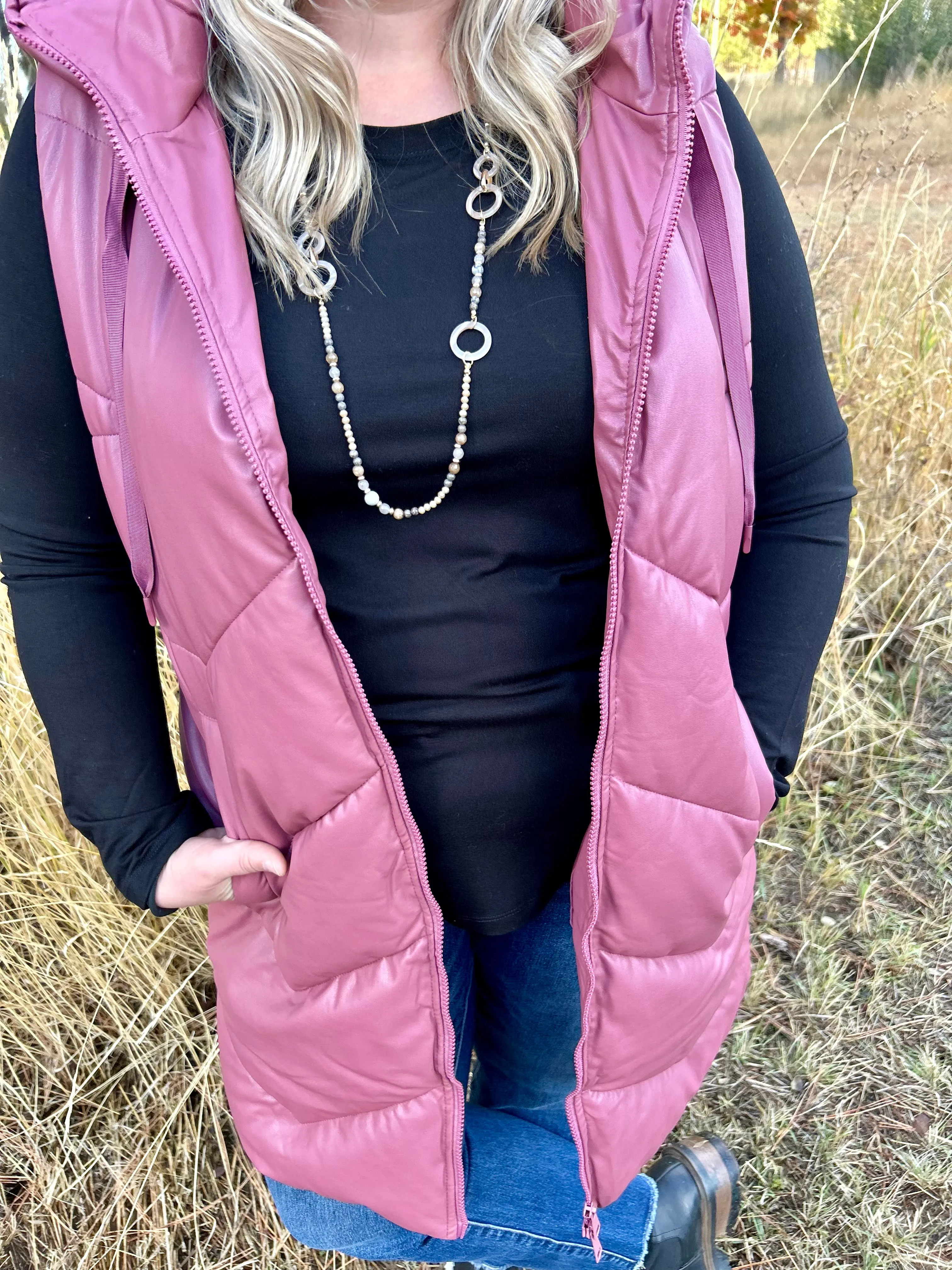 Tribal Long Puffer Vest FINAL SALE!