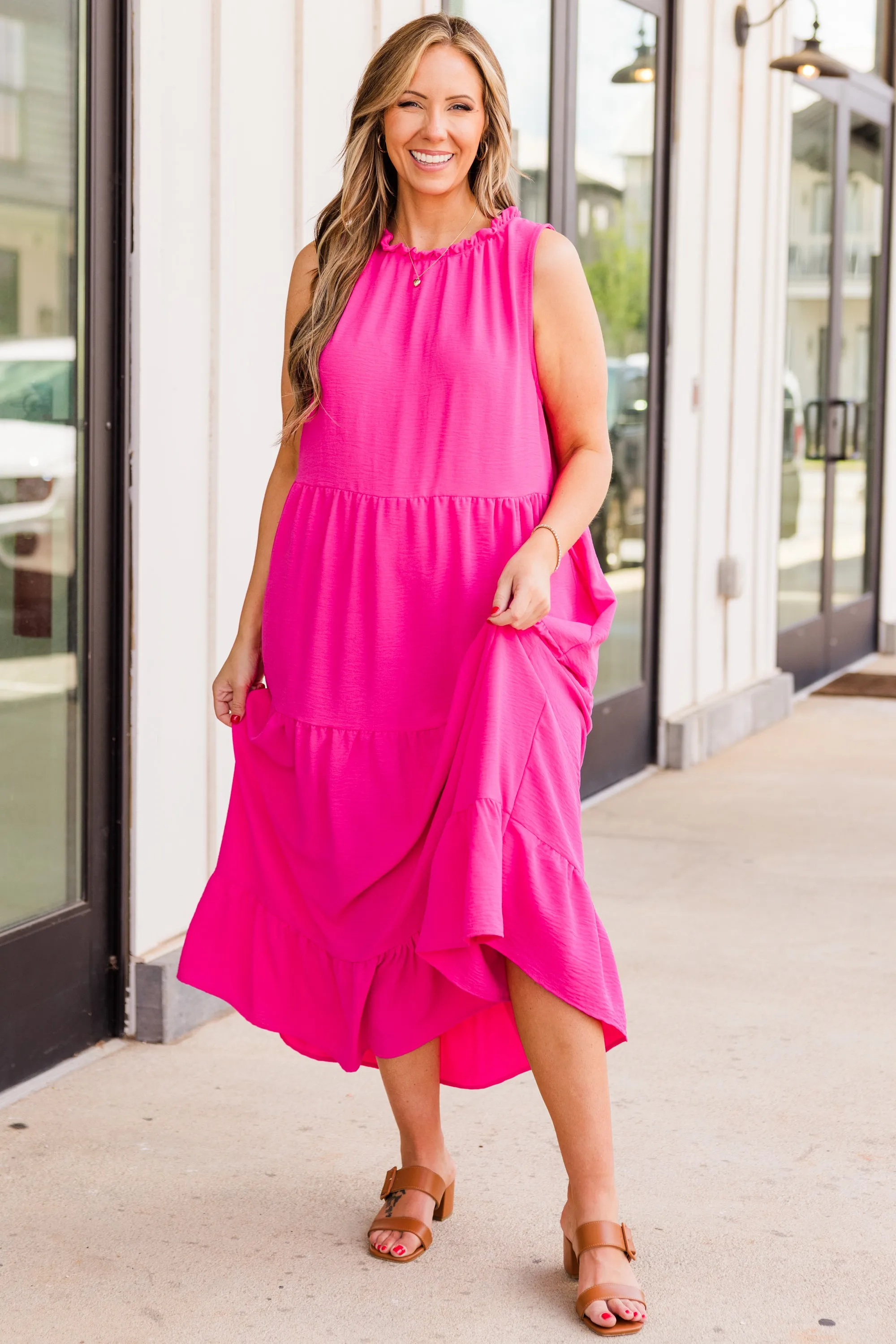 Weekend Wardrobe Maxi Dress, Ultra Hot Pink