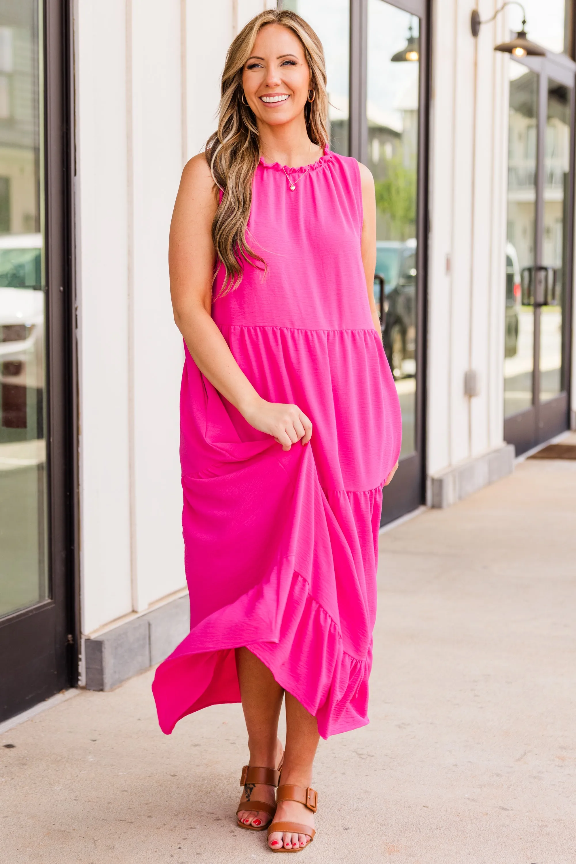 Weekend Wardrobe Maxi Dress, Ultra Hot Pink