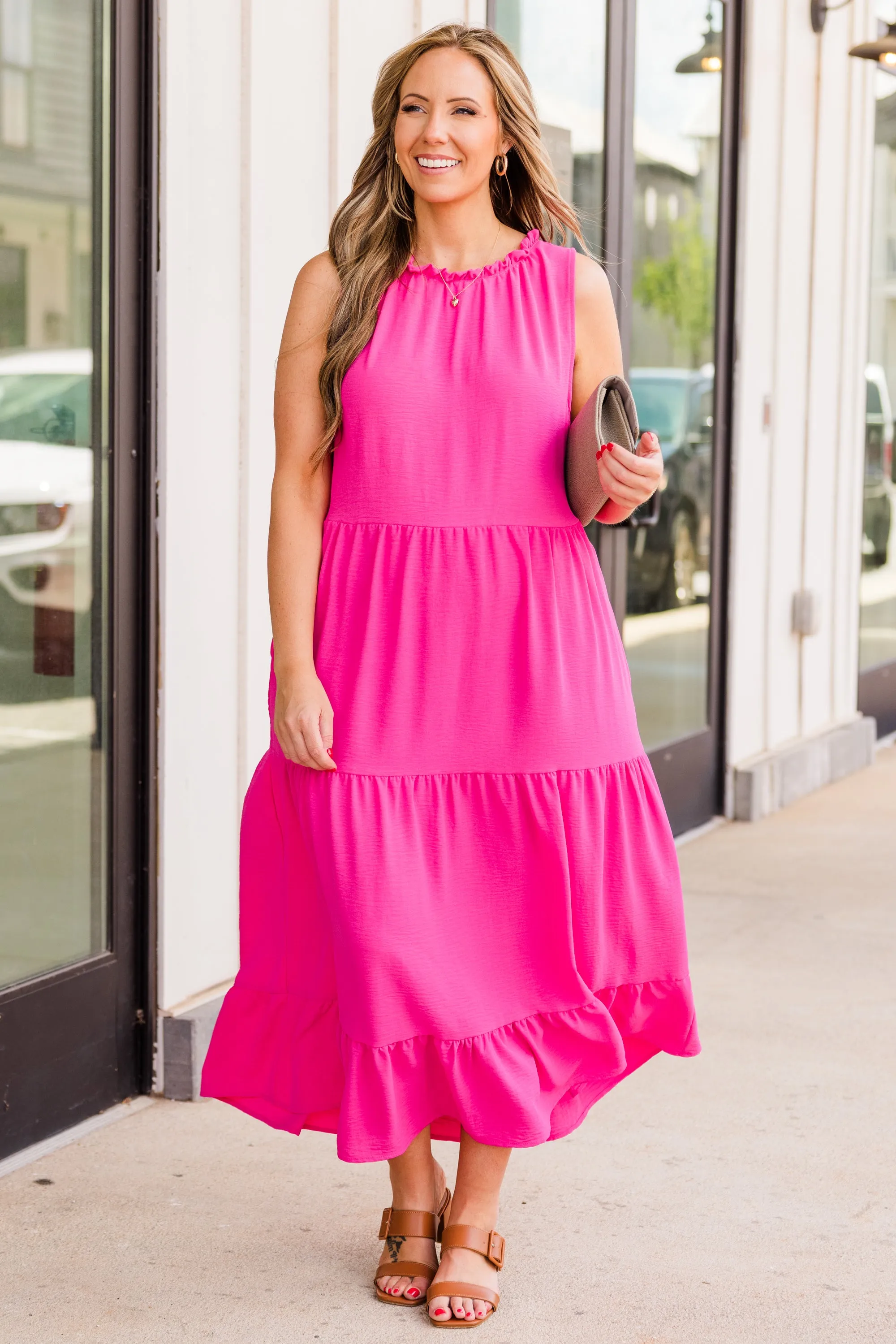 Weekend Wardrobe Maxi Dress, Ultra Hot Pink