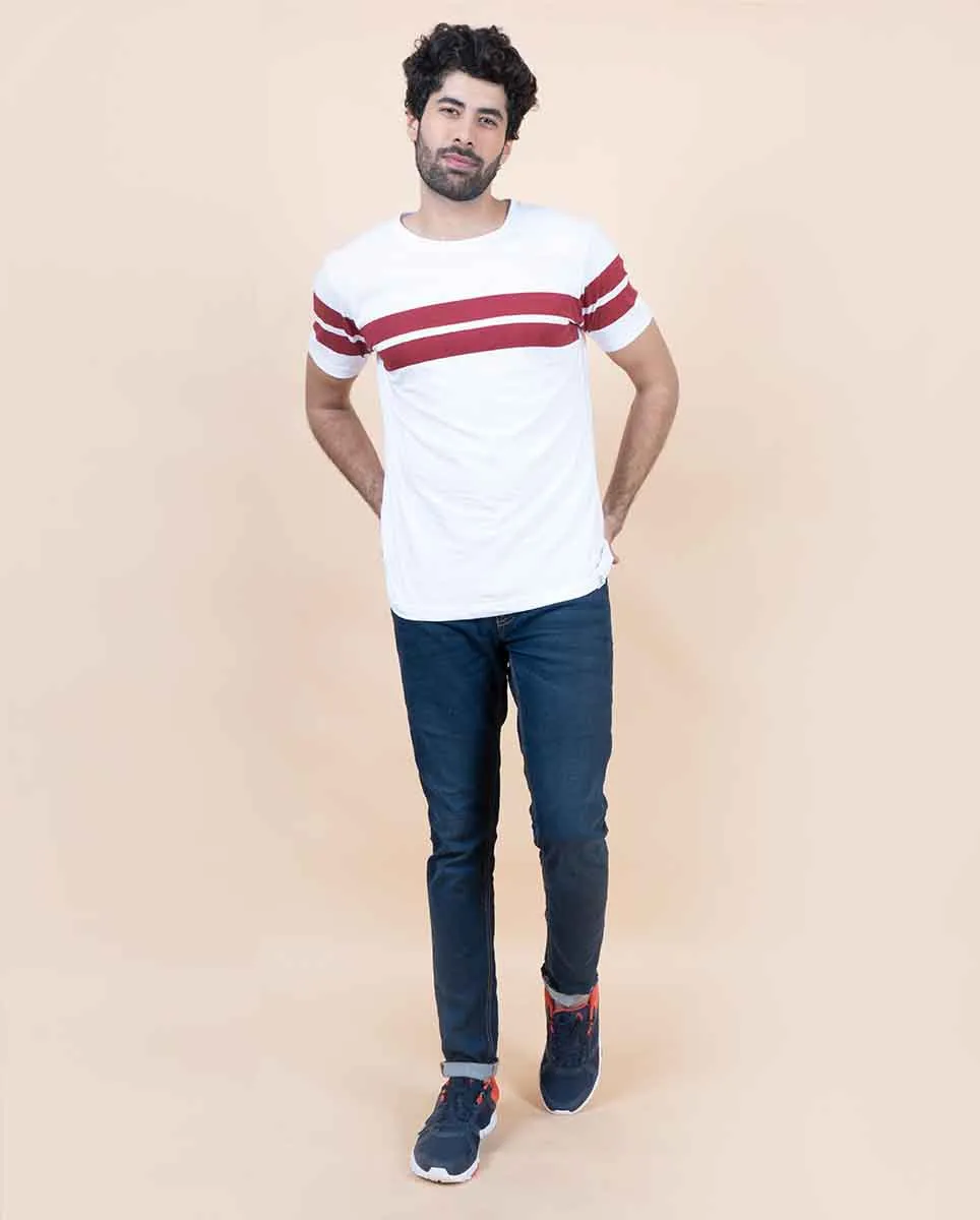 White Double Stripe T-Shirt
