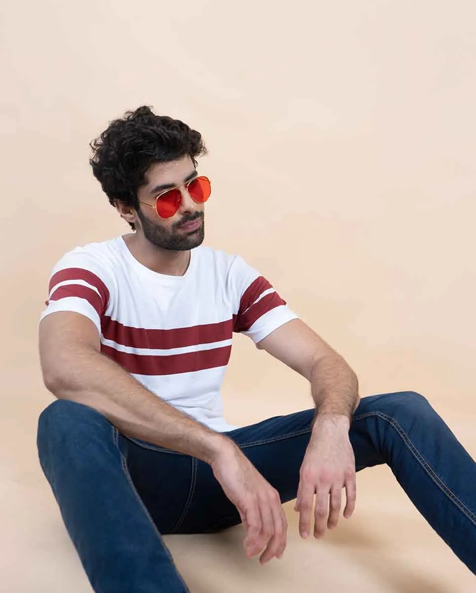 White Double Stripe T-Shirt