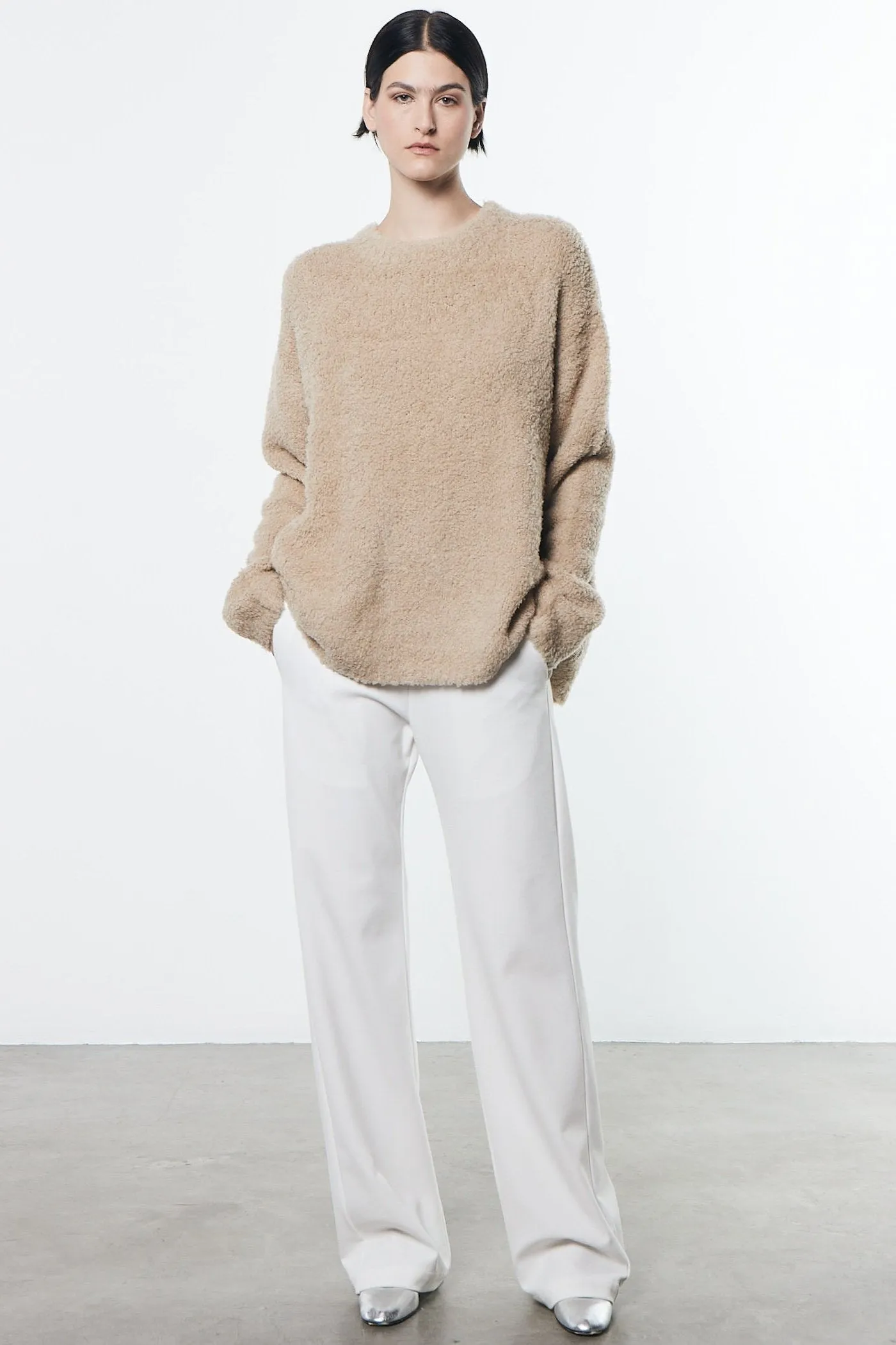Wool Feather Oversized L/S Crew