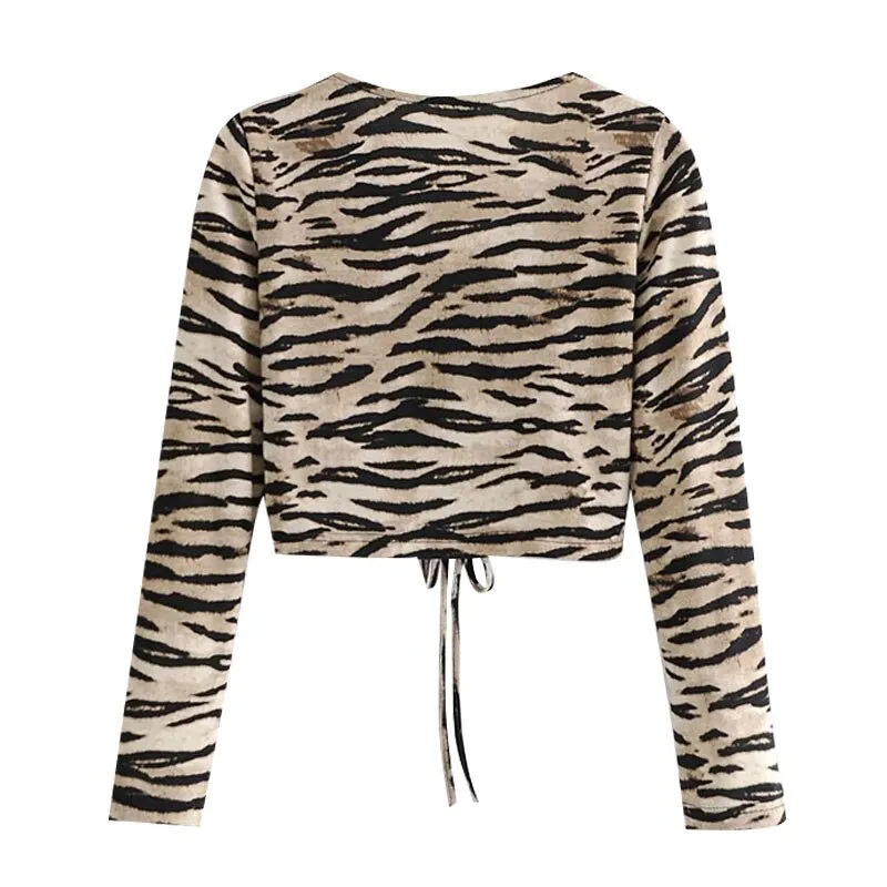 ZEBRA CROPPED BLOUSE