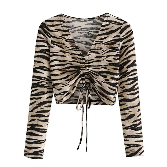 ZEBRA CROPPED BLOUSE