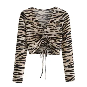 ZEBRA CROPPED BLOUSE